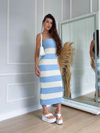 Vestido Tricot Sereia Listrado