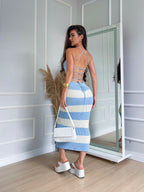 Vestido Tricot Sereia Listrado