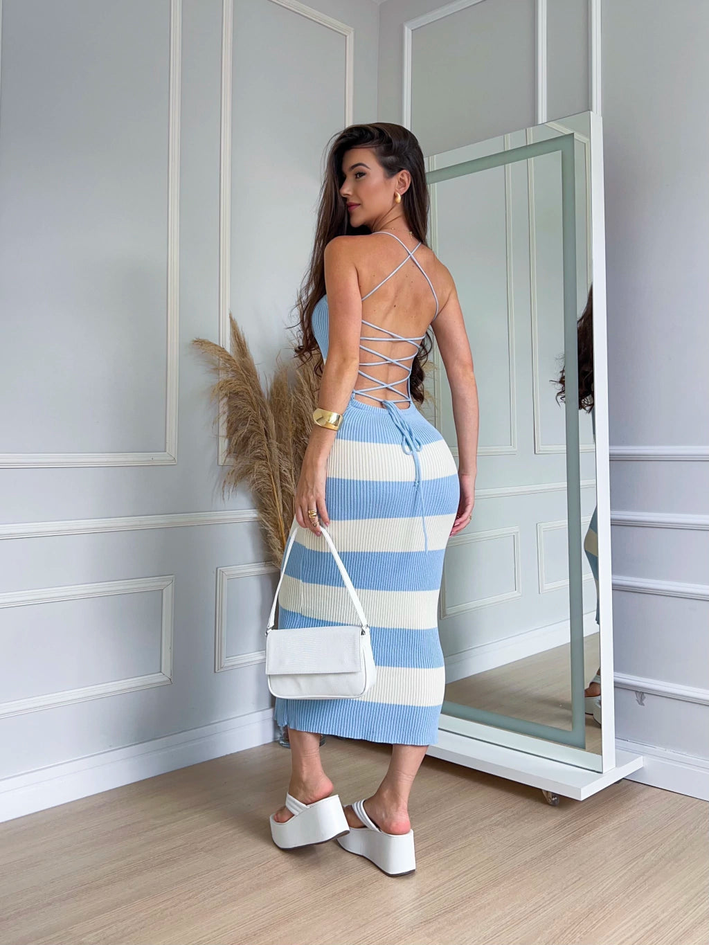 Vestido Tricot Sereia Listrado